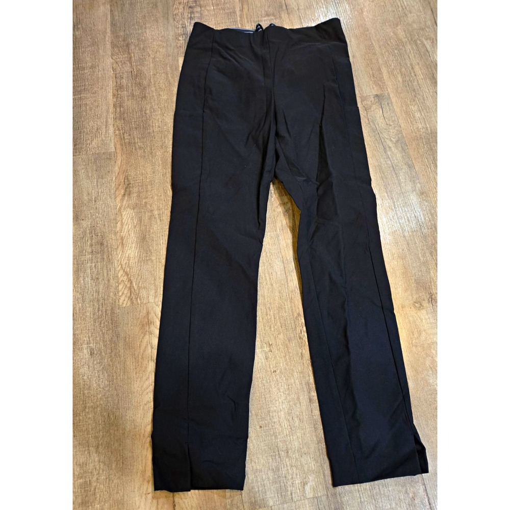 Athleta Ponte Black Ankle Leggings Womens 6 27" Inseam Pockets Stretch Zipper